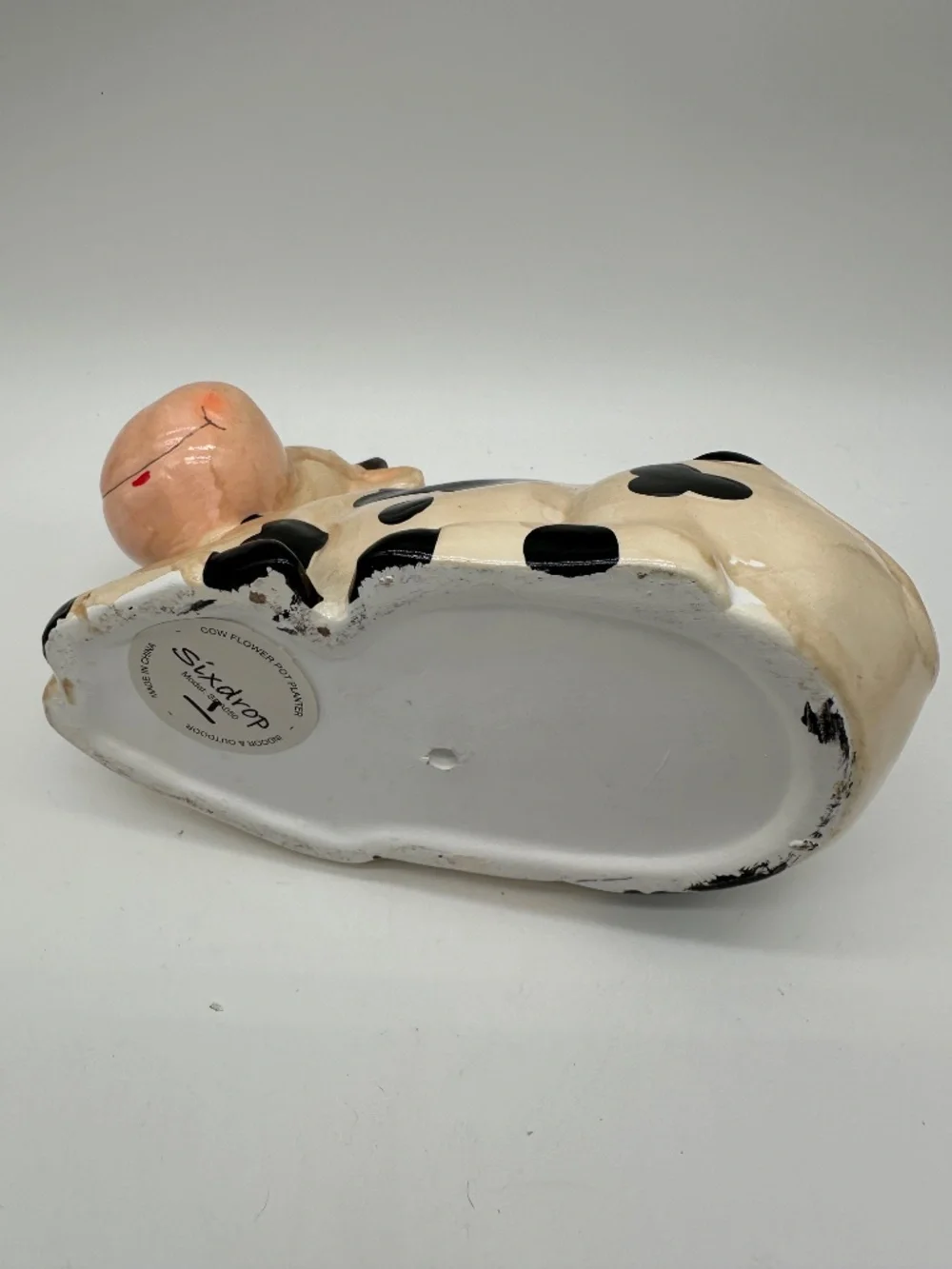 Ceramic Holstein Cow Flower Pot Planter Farmhouse Decor READ